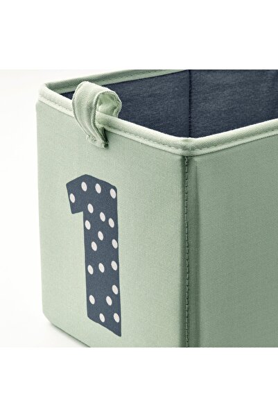 IKEA BARNDRÖM Box, set of 3, green blue/beige, 17 x 27 x 17 cm