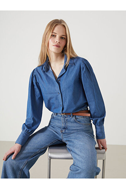 LC Waikiki Blue Women's Jean Shirt