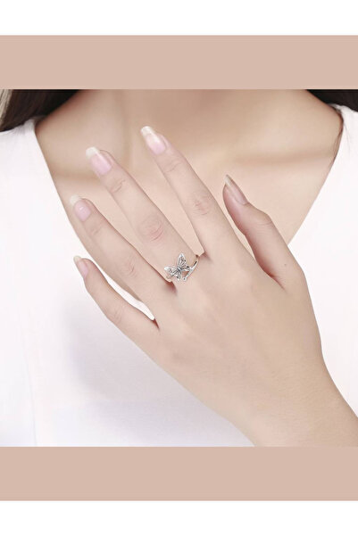 TrioStore Inel reglabil din argint cu fluture frumos