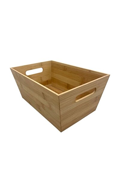 FRANDIS Bamboo Storage Box with Handles, Conic, Frandis, 20x30x13 cm,