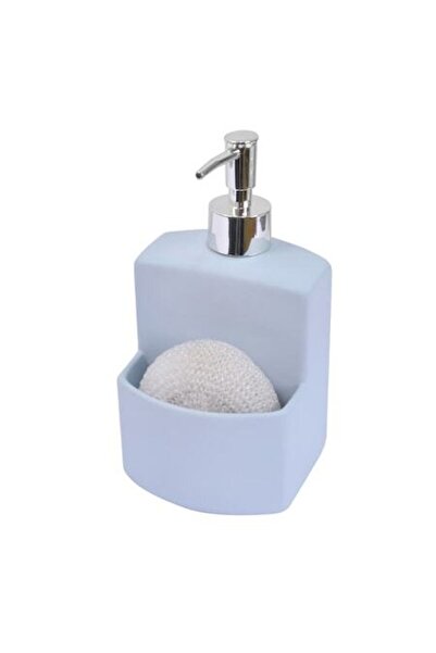 FRANDIS Liquid Detergent Dispenser with Sponge Holder, Frandis, Ceramic, Blue...
