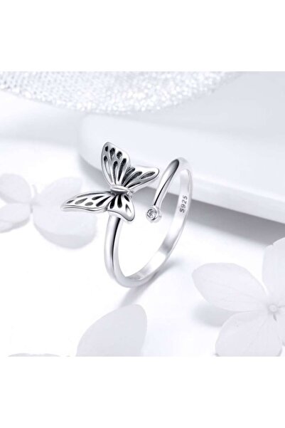 TrioStore Inel reglabil din argint cu fluture frumos