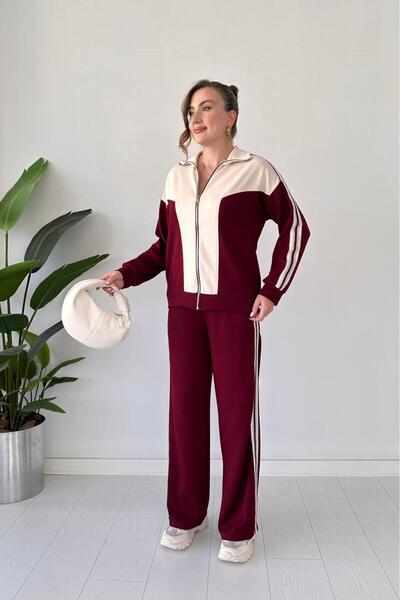 MaziButik Sim Biyeli Double Suit Burgundy