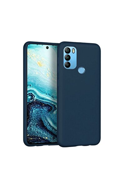 HANPORIUM General Mobile Gm 21 Plus Compatible Silicone Case - Flexible Full Protection Pastel Color Cover - Navy Blue