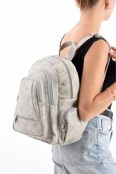 Baginn Faux Leather Women's Backpack 35*25 cm Mega Bag Suitable for Daily Use Multi-Pockets Lined Inside