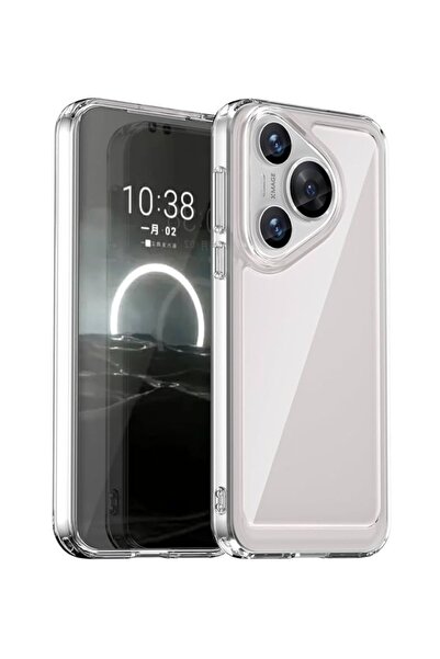 HANPORIUM غطاء سيليكون شفاف متوافق مع هاتف هواوي بورا 70 - غطاء حماية كامل مر...