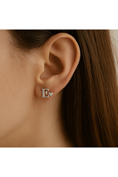 NİŞANTAŞI GÜMÜŞ Harfli Gümüş Küpe - Kişiye Özel Harfli 925 ayar Gümüş Küpe