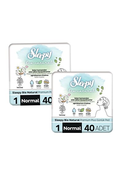 Sleepy Bio Natural Premium Plus Günlük Ped 40 Li 2 Adet