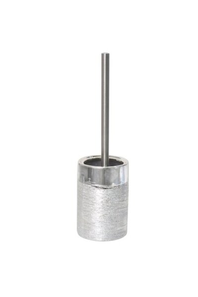 FRANDIS Perie WC din ceramică și metal, Frandis, 10x37 cm, argintie