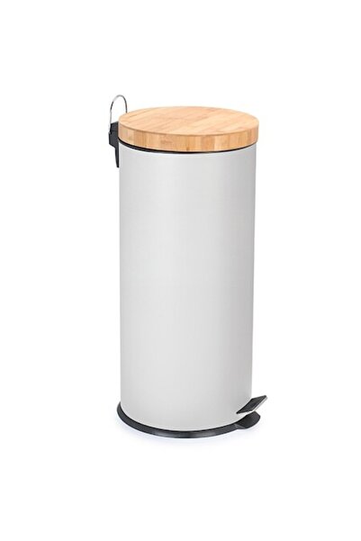 FRANDIS Cos gunoi 30 litri, Frandis, metal/bambus/plastic, alb/natur