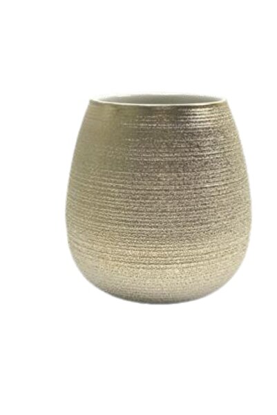 FRANDIS Toothbrush Holder, Frandis, Ceramic, Diameter 9 cm, Height 9 cm, Gold