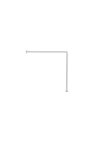 FRANDIS Bara de colt perdea de dus, Frandis, 80x80 cm, White Aluminum