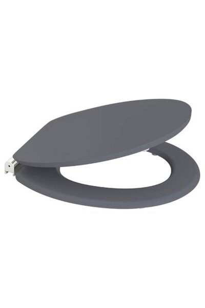 FRANDIS Capac WC, soft-close, Frandis, MDF, oval, balamale inox, gri mat