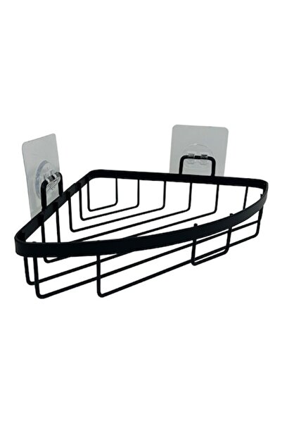 FRANDIS Raft de colț, Frandis, 19x19x6 cm, Metal negru, Montare ușoară