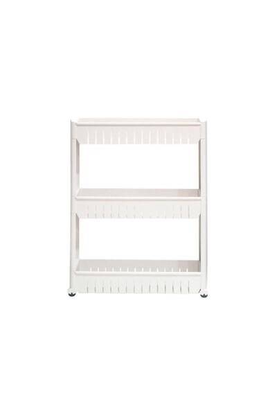 FRANDIS Suport depozitare baie, 3 rafturi, cu roți, pentru spații înguste, Fr...