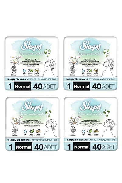 Sleepy Bio Natürel Premium Plus Günlük Ped 40 Li*4 Adet