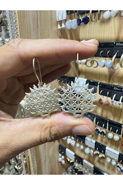 hayaltasari Hitit Güneşi Sembolü Tasarımlı Gümüş küpe 925 Ayar