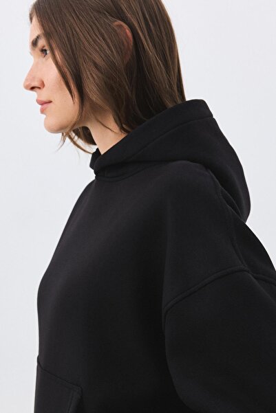 Trendiz Women's Premium Hooded Pocket Detailed Tracksuit Set Black 2033