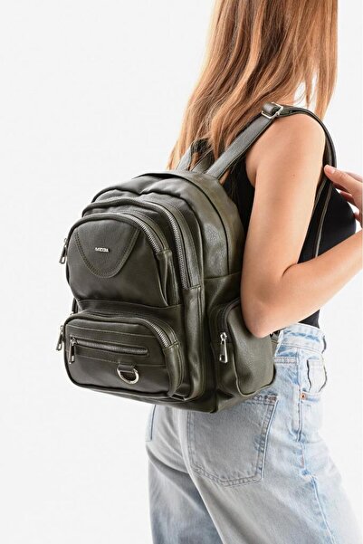 Baginn Faux Leather Women's Backpack 38*28 cm Mega Bag Suitable for Daily Use Multi-Pockets Lined Inside