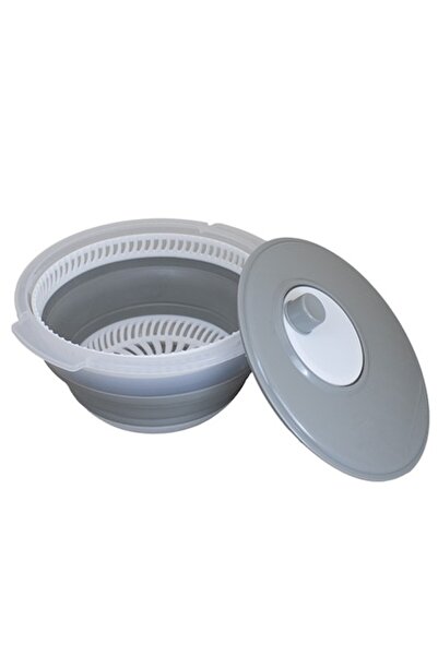 FRANDIS Bol pliabil cu strecuratoare centrifuga pentru uscat salata si verdeturi,