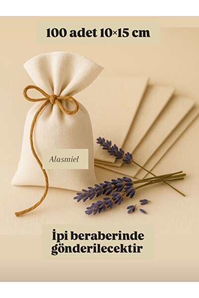 ALASEREN 100LÜ BEZ KESE 10×15CM Lavanta, Sabun,Kuruyemiş, Takı ÇOK AMAÇLI BEZ...