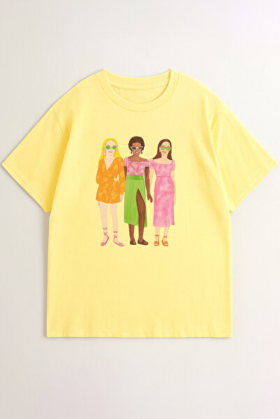 PONÇİK Tricou de damă supradimensionat, imprimat, din bumbac 24055-2