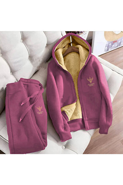 Classy Tracksuit Set - 2 Pieces - Bottom-Top - Embroidery - Hooded - 3 Thread Raster - Top Inner Welsoft Excluding Sleeves