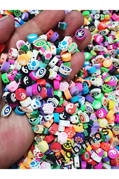 Hobimos 50 Pieces Mixed Shapes Fimo Jewelry Making Beads