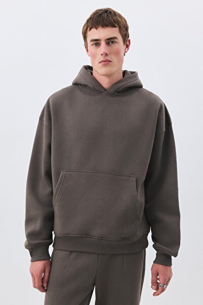 Trendiz Men's Premium Hooded Sweatpants Set with Pocket Detail Anthracite 2033