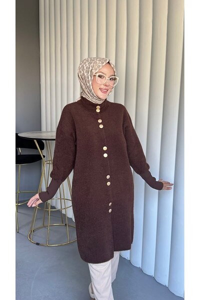 ensade Buttoned Long Knit Cardigan for Women - Soft Fabric, Comfortable Fit