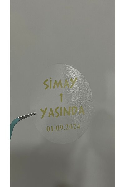 arl etiket tasarım dijital baskı merkezi Doğum Günü Gold Şeffaf Etiket 4x5 cm...