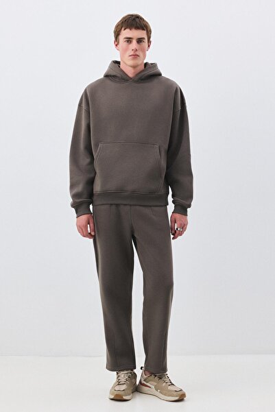 Trendiz Men's Premium Hooded Sweatpants Set with Pocket Detail Anthracite 2033