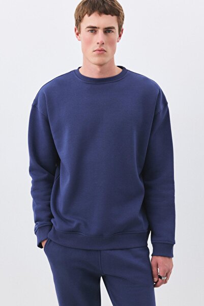 Trendiz Men's Premium Crew Neck Tracksuit Set Indigo 2031