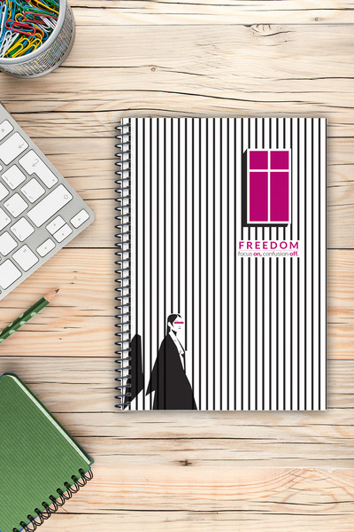 Yıldızistan 6 Pcs Striped A5 Spiral Cover 96 Page Notebook -Thematic Series