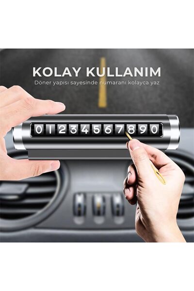 MAİN SHOP Araç Park Telefon Numaratörü Çevirmeli Ayarlı Torpido Üstü Silindir...