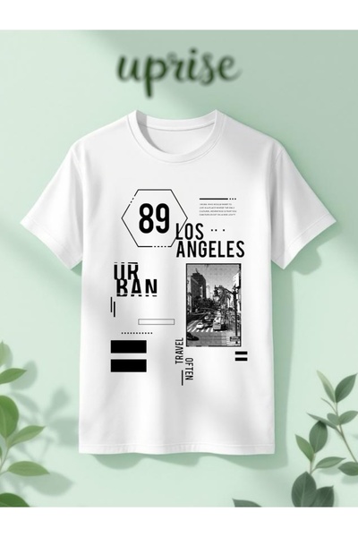 Vordevia تيشيرت أبيض كبير الحجم من القطن مطبوع عليه لوس أنجلوس