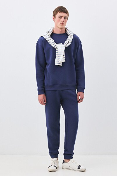 Trendiz Men's Premium Crew Neck Tracksuit Set Indigo 2031