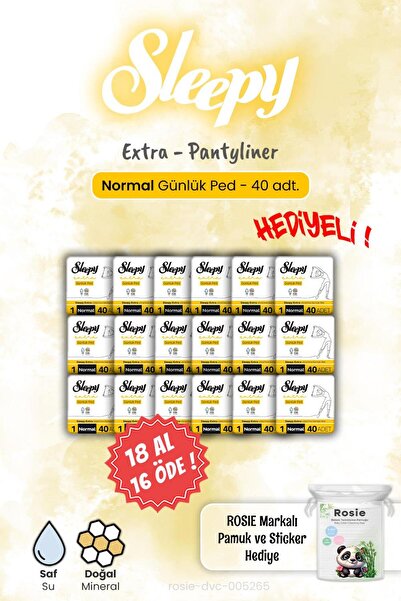 Sleepy اشتري 18 واحصل على 16 قطعة إضافية من الفوط اليومية العادية 40 قطعة وهد...