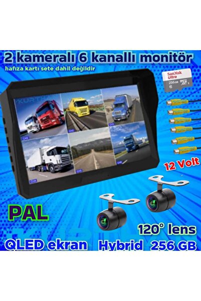 Twogo 2 ADET KELEBEK KAMERA 6 KANALLI QLED EKRAN 10'' DVR MONİTÖR 12 V 256 GB
