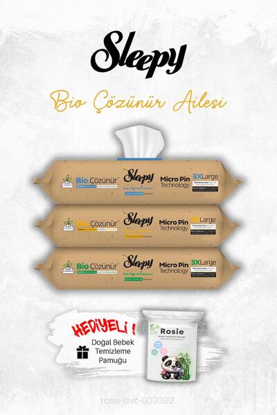 Sleepy مجموعة التعارف العائلية القابلة للذوبان بيولوجيًا 3 قطع من 50 قطعة وروزي