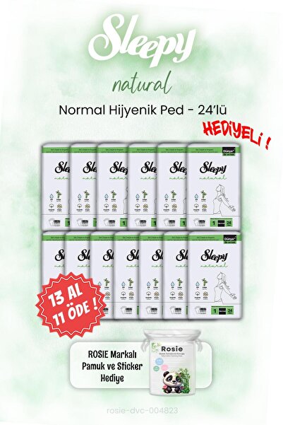 Sleepy اشتري 13 واحصل على 11 فوط صحية 24 عبوة طبيعية عادية وروزي