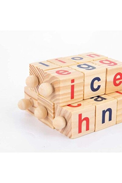 Toybox Wooden Reading Blocks Short Vowel Rods Spelling Games, Puzzle for Kids