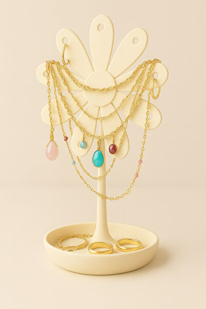 3D Stuff حامل مجوهرات، منظم للقلائد والأقراط والخواتم والأساور، منظم مجوهرات ...