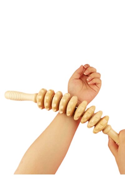 Fstyle أداة رول تدليك مصنوعة من الخشب الطبيعي للقضاء على السيلوليت