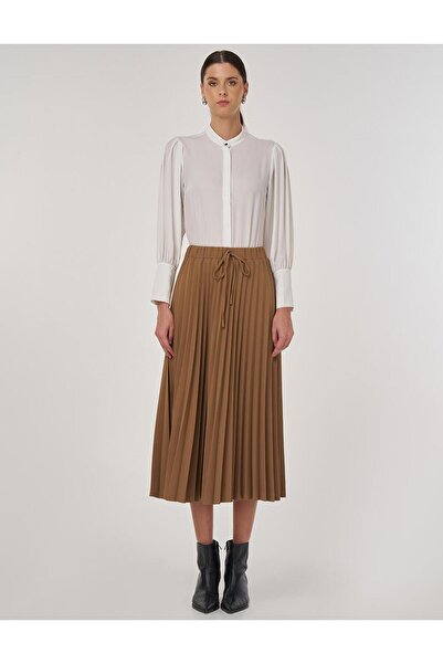 KYR Lace-Up Pleated Skirt Dark Olive
