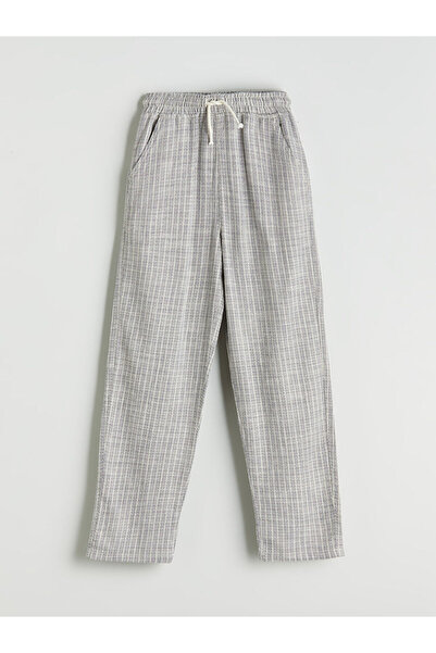 LC Waikiki Pantaloni pentru băieți din muselină albastru cu talie elastică LC...