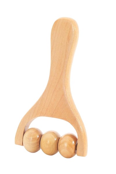 Fstyle أداة التدليك من الخشب الطبيعي بحلقات قابلة للدوران متعدد الاستخدامات