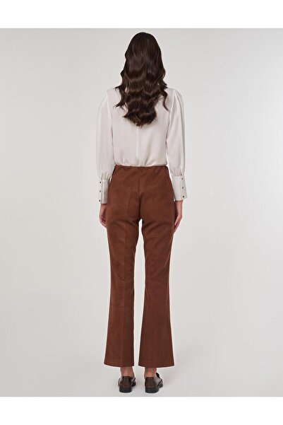Kayra Flare Fit Süet Pantolon Camel