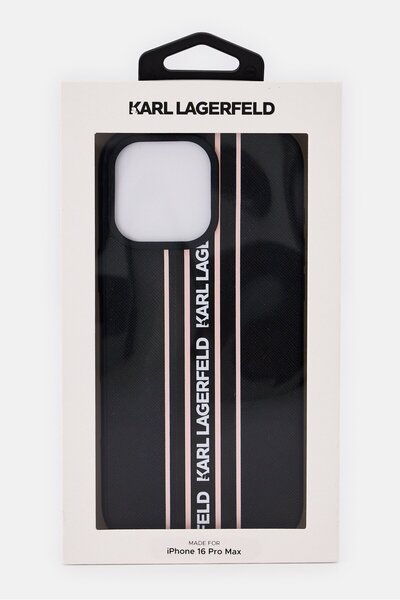 Karl Lagerfeld iPhone 16 Pro Max Brand Logo Protective Case, Black