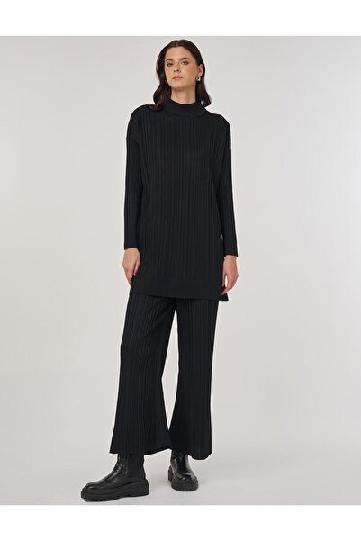 Kayra Relaxed Cut Knitwear Trousers Black